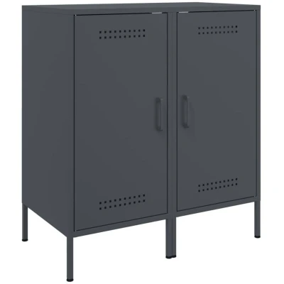 Image of vidaXL Sideboards 2 pcs Anthracite 36x39x79 cm Steel