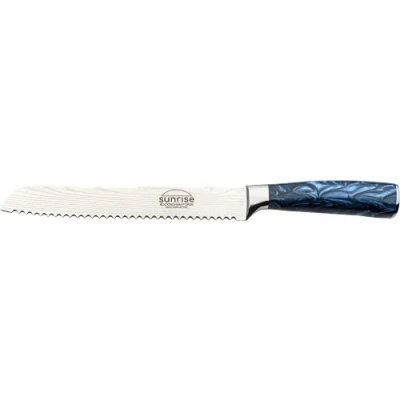 Image of Rockingham Forge Sunrise Collection 8&quot; Bread Knife, Stainless Steel with Resin Handles, Sapphire Blue