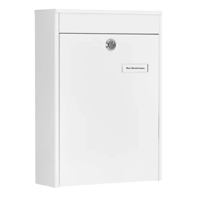 Image of BURG WÄCHTER, Group Mailbox, A4 Letter Slot, Galvanized steel, Leipzig 778 W, White