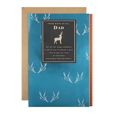 Image of Hallmark Christmas Card for Dad from Both Contemporary 3D Stag Design