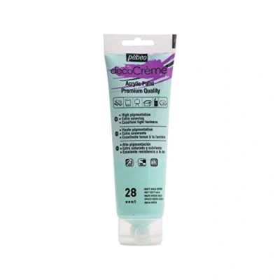 Image of Pebeo 120ml DecoCreme, Acrylic, Aqua Green, 14 x 4.5 6.5 cm