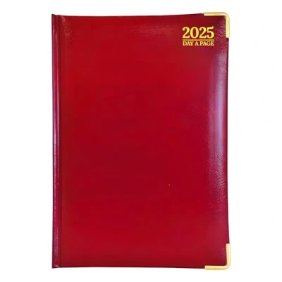 Image of G4GADGET A5 Day A Page Diary 2025 Hardback Cover Daily Planner with Hourly Slots Bold &amp; Compact (Red)