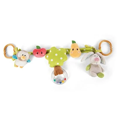 Image of NICI 48512 Pram Rattle Chain Rabbit and owl 40cm with 5 Figurines for Hanging, Colourful