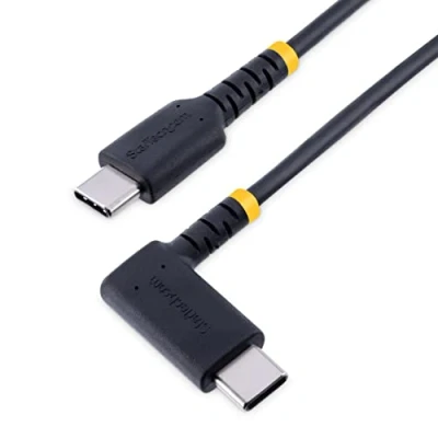 Image of StarTech.com 6in (15cm) USB C Charging Cable Right Angle 60W PD 3A Heavy Duty Fast Charge 2.0 Type Rugged Aramid Fiber Short Cord (R2CCR 15C CABLE)