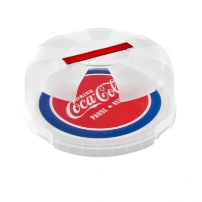 Image of Snips, Coca Cola Cover Cake Holder, Holder with 4 Safety Latches, Bell Diameter 28 cm, Made in Italy, 0% Bpa