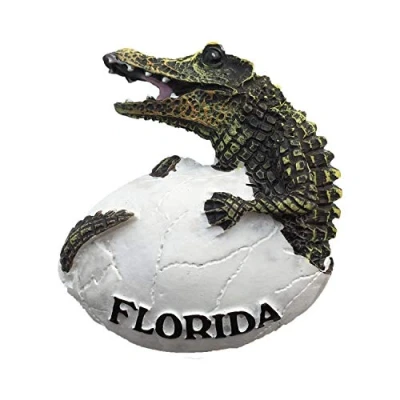 Image of 3D Crocodile Florida USA Refrigerator Fridge Magnet Tourist Souvenirs Handmade Resin Craft Magnetic Stickers Home Kitchen Decoration Travel Gift