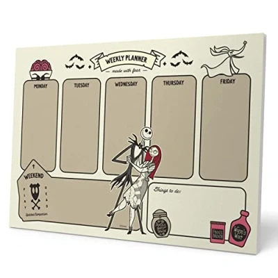 Image of Grupo Erik Disney The Nightmare Before Christmas Weekly Planner A4 Calendar Family 54 Tear Off Pages Desk Organiser Gifts