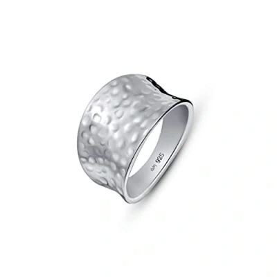 Image of Amberta Women&#039;s 925 Sterling Silver Hammered Ring: Size K