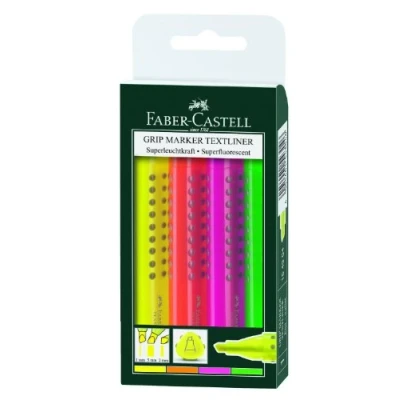 Image of Faber Castell GRIP TEXTLINER 1543 Highlighter Refillable in Case of 4aa