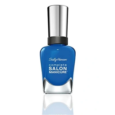 Image of Sally Hansen Complete Salon Manicure Nail Polish, 531 Dark Hue mor/Nourishing Blue Metallic, 15 g