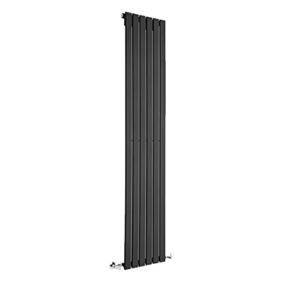 Image of Milano Alpha Black Vertical Single Flat Panel Radiator 1780mm x 420mm