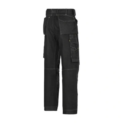 Image of Snickers Craftsmen Holster Pockets Trousers, Comfort Cotton Black/Black Waist 36&quot; Inside leg 37&quot;