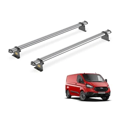 Image of Van Guard Trade Roof Rack for Ford Transit Custom (2013 2024 GEN1) 2 Steel Bars [Only Suitable Standard Models] UltiBar SB304