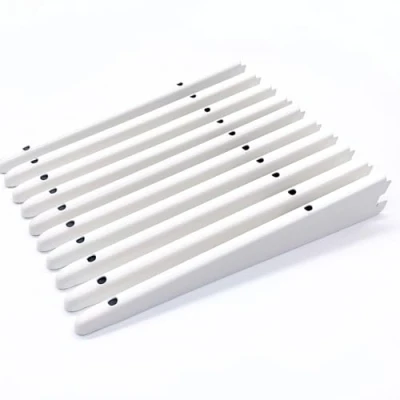 Image of EAI Twin Slot Wall Mounted Shelving Bracket Pack of 10, White, 270mm Strong, Heavy Duty Steel Shelf for Shed, Garage, Indoor Storage Easy to Install Rack