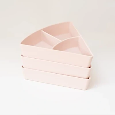 Image of Inspire My Play 3 x Silicone Sorting and Organising Compartments Compatible with Sensory PlayTray Tuff Tray Accessories Early Development &amp; Activity Toys for Disabled Children Shell Pink