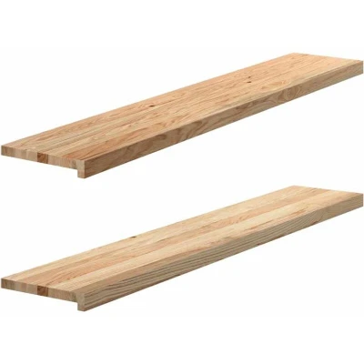 Image of vidaXL Window Sills 2 pcs Untreated 140x30x2 cm Solid Wood Oak