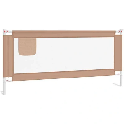 Image of vidaXL Toddler Safety Bed Rail in Taupe Protective Charging Station with Adjustable Height Lightweight, Durable, and Easy to Clean