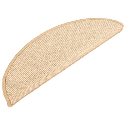 Image of vidaXL Carpet Stair Treads 15 pcs Cream 56x17x3 cm