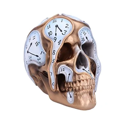 Image of Nemesis Now Time Goes by Skull, Gold, 17.5cm
