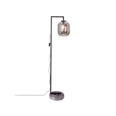 Image of By Rydéns Leola glass floor lamp in smoky grey