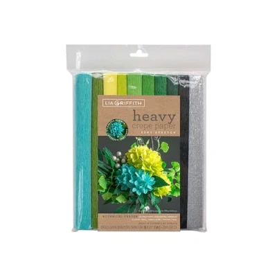 Image of Lia Griffith Crepe Paper Heavy 25cm x 100cm Botanical Garden Mix 10 Rolls