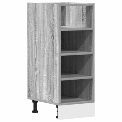 Image of vidaXL Bottom Cabinet Grey Sonoma Engineered Wood Kitchen Storage 30x44.5x81.5 cm