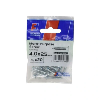 Image of Forgefix Multi Purpose Pozi Screw Csk ST Zp 4.0 x 25mm Forge (Pack of 20)