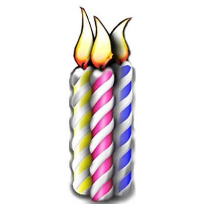 Image of Star Cutouts Cut Out of Group Birthday Candle