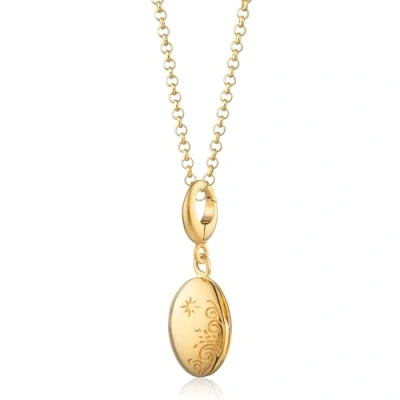 Image of Lily Charmed 18ct Gold Plated Tiny Celestial Locket Necklace with 18&quot; Chain