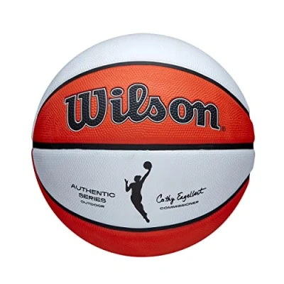 Image of Wilson Basketball, WNBA Authentic Series Model, Outdoor, Tackskin Rubber, Size: 6, Brown/White