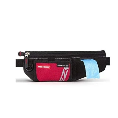 Image of EzyDog SnakPak Go Dog Treat Belt Walking Bag, Training Treats, Poop Bag Dispenser, Magnetic Closure, (Red)