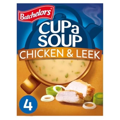 Image of Batchelors Cup a Soup Chicken &amp; Leek Instant Sachets, 4 86 g (Pack of 1)