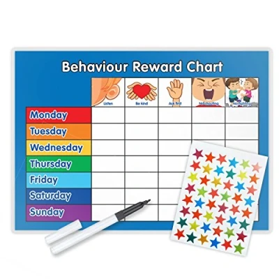Image of Funky Monkey House Behaviour Reward Chart (including FREE Star Stickers and Pen) Blue
