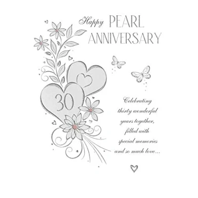 Image of Regal Publishing Classic Happy Pearl 30th Annivesary Card 9 x 6 inches, C80790