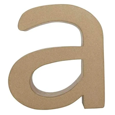 Image of Décopatch Ref AC394O Papier Maché Alphabet Funny Lowercase Letter &quot;A&quot; Fun to Decorate Using Papers, Glue &amp; Varnish, 5 x 22 23cm Brown