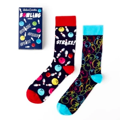 Image of Urban Eccentric Unisex Bowling Socks Gift 2 Pairs Cotton Rich Premium Novelty Gifts