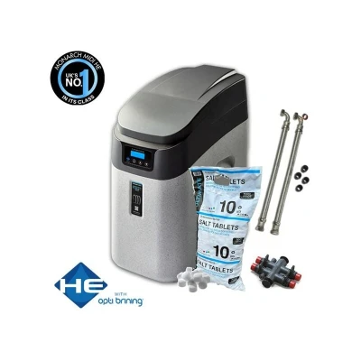 Image of Monarch Water Ultimate Midi HE WRAS Approved Softener Includes 10kg Tablet Salt and 22mm Pressurised Unvented Hoses, Suitable for 1 6 People