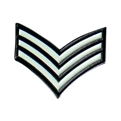 Image of Metal Enamel Pin Badge Military Sergeant Stripes (Sarge Sargeant Police Force)
