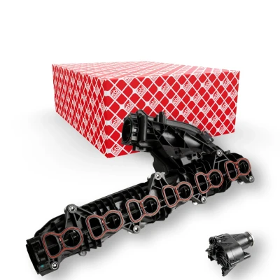 Image of 11617800088, 11618511363 Fitting, intake manifold FEBI BILSTEIN 176958 black BMW: X5, 5 Touring, 3 Touring