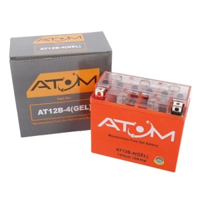 Image of YB12B BS Atom Gel Motorcycle Battery Factory Sealed 12V 10Ah