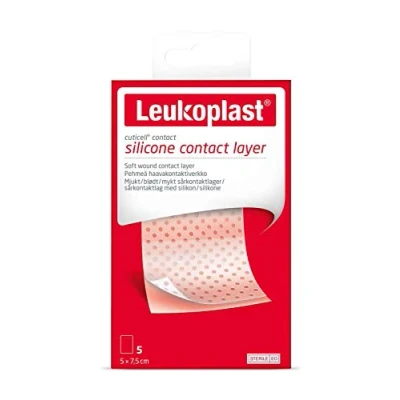 Image of Leukoplast Cuticell Silicone Contact Layer Transparent Low Adhesive Long Lasting Wound Dressing 5 PCs