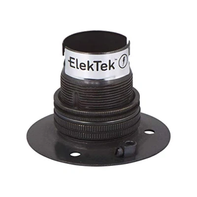 Image of ElekTek Bronze Batten B22 BC Bayonet Cap Lamp Holder with Shade Ring 52mm Base NOT for BESA Conduit Box Made in UK