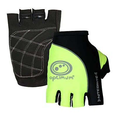 Image of Optimum Nitebrite MTB Gloves Easy Sweat Wipe off Thumb Terry, Breathable and Wicking Protective Palm Padding Perfect for Cycling, Climbing, Mountain Biking, Other Outdoor Pursuits