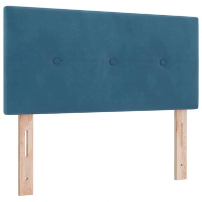 Image of vidaXL Box Spring Bed with Mattress Dark Blue 90x190 cm Velvet