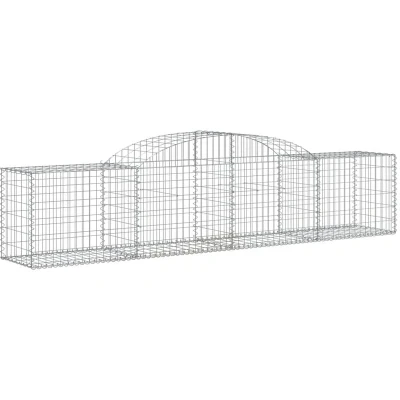 Image of vidaXL Arched Gabion Baskets 12 pcs 300x50x60/80 cm Galvanised Iron