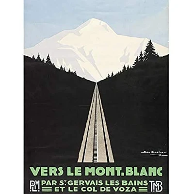 Image of Dorival Mont Blanc St Gervais France Travel Advert Art Print Canvas Premium Wall Decor Poster Mural