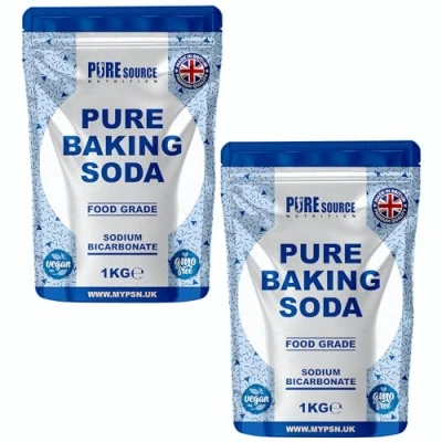 Image of Pure Baking Soda 1KG x 2 = 2KG VEGAN 100% Sodium Bicarbonate of Food Grade for Cooking &amp; Drinking Cleaning Aluminium Free BPA Raising Agent