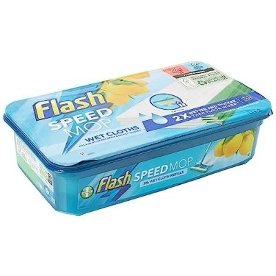 Image of 24 Pack Flash Speed Mop Replacement Hygiene Refill Wet Cloths Refills Lemon