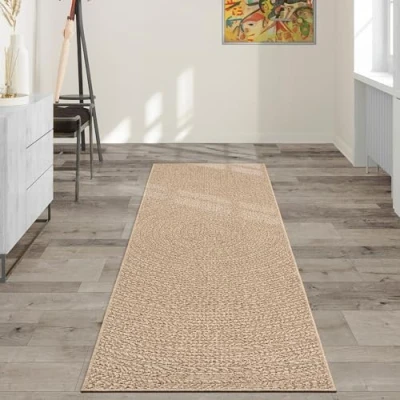 Image of the carpet Kansas robust indoor and outdoor in natural jute look, weatherproof, suitable for patio garden, approx. 60 x 90 cm