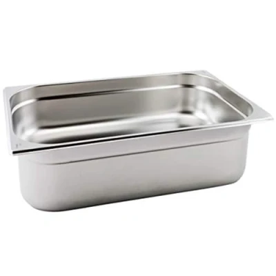 Image of Genware GN11 200 Gastronorm Pan, 1/1, Stainless Steel, mm Deep